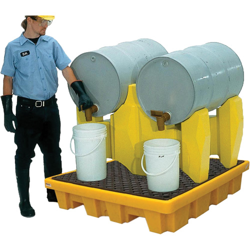 Syst&egrave;me de confinement Ultra-Drum avec drain pour 2 barils, 53" lo x 53" la x 44,8" ha, 1500 gal. US Capacit&eacute; Sécurité Médic