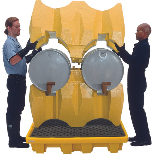 Syst&egrave;me de confinement Ultra-Drum sans drain pour 4 barils, 53" lo x 53" la x 77,8" ha, 3000 gal. US Capacit&eacute; Sécurité Médic