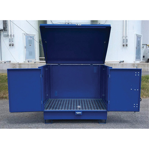 Ultra-Hard Top S4 Steel Spill Pallet, 61" L x 54.4" W x 52" H, 4700 lbs. Load Capacity Sécurité Médic