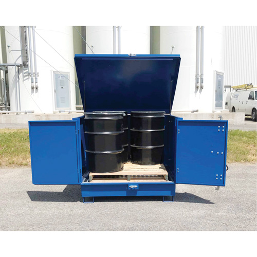 Ultra-Hard Top S4 Steel Spill Pallet, 61" L x 54.4" W x 52" H, 4700 lbs. Load Capacity Sécurité Médic