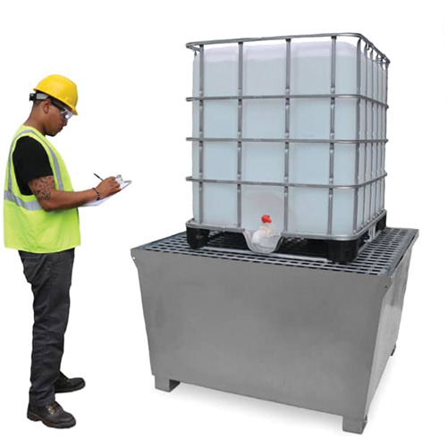 Steel Ultra-IBC Spill Pallet&reg;, 370 US gal. Spill Capacity, 57.6" x 34.7" x 56.9" Sécurité Médic