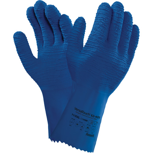 Alphatec&reg; 62-401 Gloves, Size 7, 12.6" L, Rubber Latex, Cotton Inner Lining Sécurité Médic