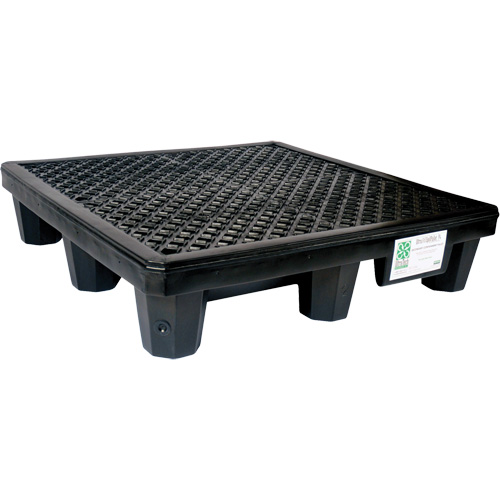Ultra-Spill Pallet mod&egrave;le &eacute;conomique, 4 barils, Capacit&eacute; de d&eacute;versement 66 gal. US, 53" x 53" x 11,8" Sécurité Médic