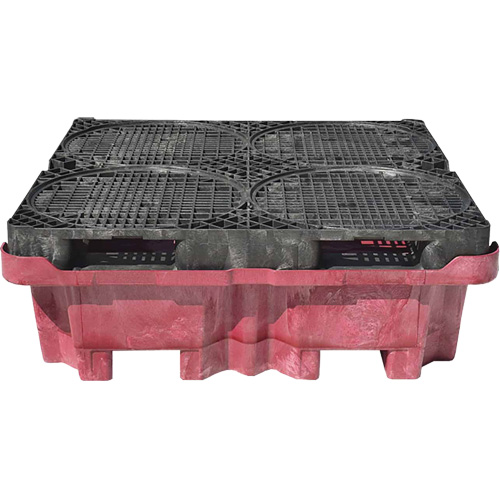 Palette de d&eacute;versement Ultra-Spill King, 4 barils, Capacit&eacute; de d&eacute;versement 85 gal. US, 51" x 51" x 17,5" Sécurité Médic