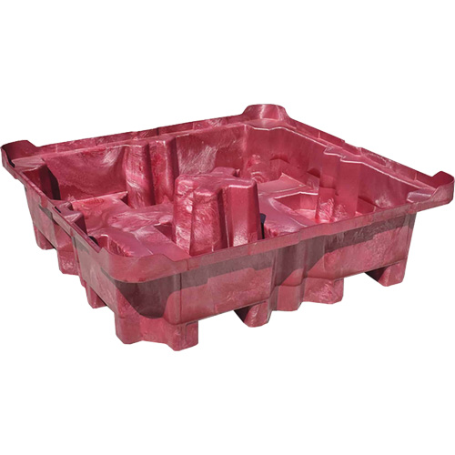 Palette de d&eacute;versement Ultra-Spill King, 4 barils, Capacit&eacute; de d&eacute;versement 85 gal. US, 51" x 51" x 17,5" Sécurité Médic