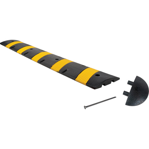 Speed Bump Kit, Rubber, 6' L x 11" W x 2" H Sécurité Médic