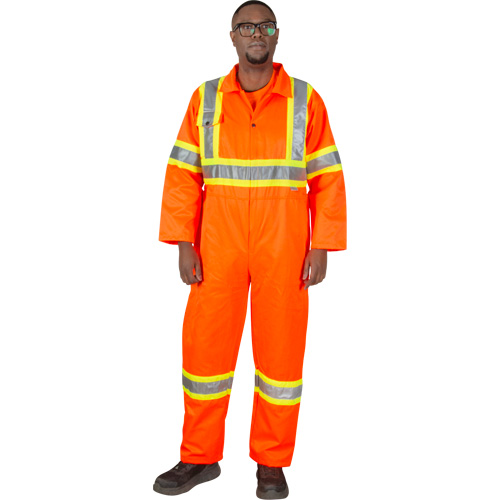 Unlined Safety Coveralls, Small, High Visibility Orange Sécurité Médic