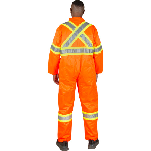 Unlined Safety Coveralls, Small, High Visibility Orange Sécurité Médic