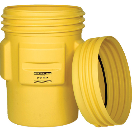 Overpack Plastic Drum Barrel, 95 US gal., Stationary Sécurité Médic