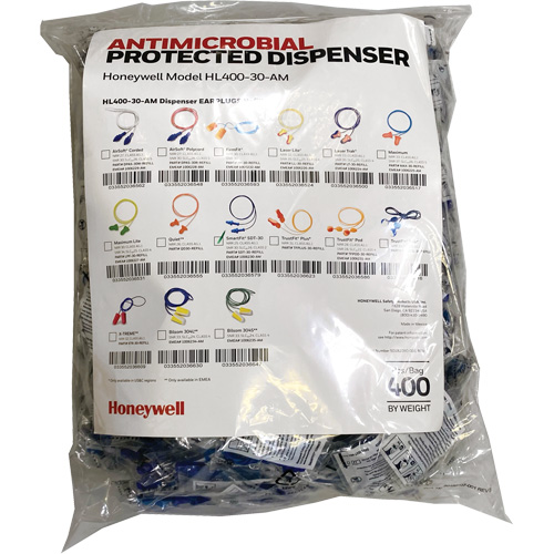 SDT-30 Earplugs Refill for HL400 Dispenser, Bulk - Polybag, Corded Sécurité Médic
