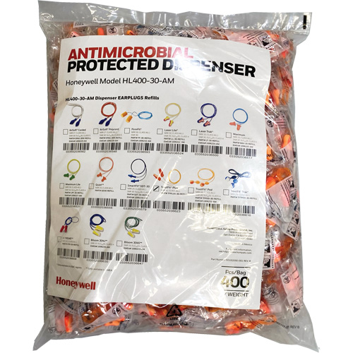 TFP-30 Earplugs Refill for HL400 Dispenser, Bulk - Polybag, Corded Sécurité Médic
