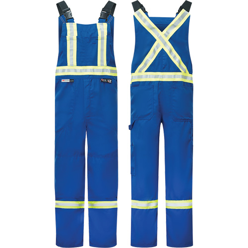 Westex&reg; DH Antistatic 6.5 oz. Flame Resistant Bib Pants, Small, Royal Blue Sécurité Médic