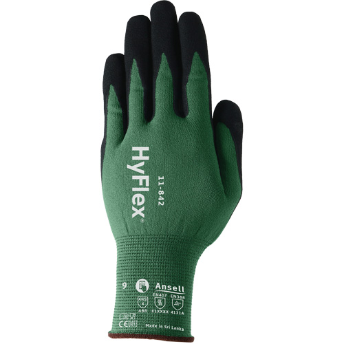 HyFlex&reg; 11-842 Sustainable Multi-Purpose Gloves, 5, Foam Nitrile Coating, 15 Gauge, Nylon Shell Sécurité Médic