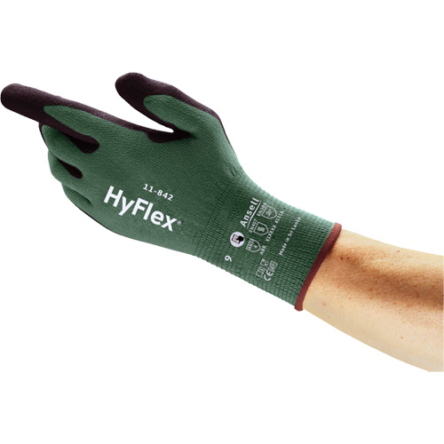 HyFlex&reg; 11-842 Sustainable Multi-Purpose Gloves, 5, Foam Nitrile Coating, 15 Gauge, Nylon Shell Sécurité Médic