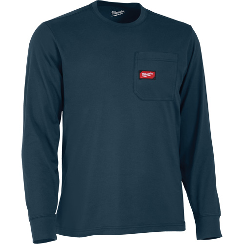 T-shirt &agrave; manches longues avec poches Gridiron, Hommes, Petit, Bleu Sécurité Médic