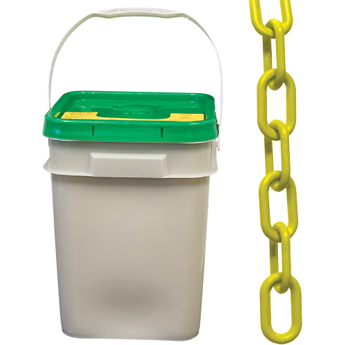 Heavy-Duty Plastic Safety Chain, Yellow, 2" Link, 120' Length Sécurité Médic