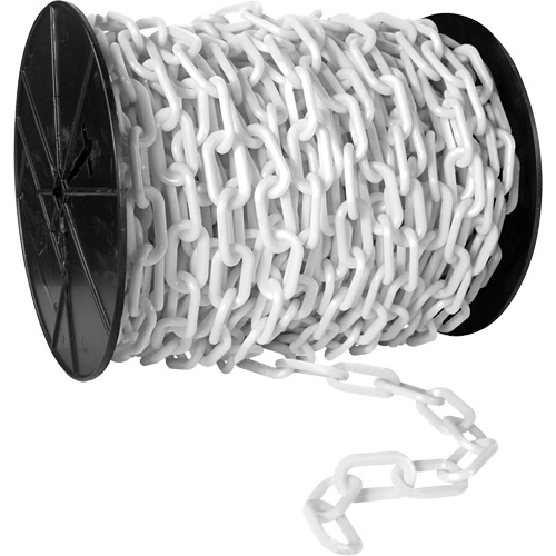 Heavy-Duty Plastic Safety Chain, Orange, 2" Link, 120' Length Sécurité Médic