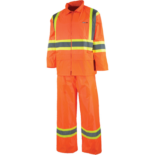 Sealed Rain Suit, Nylon/PVC, X-Small, High Visibility Orange Sécurité Médic