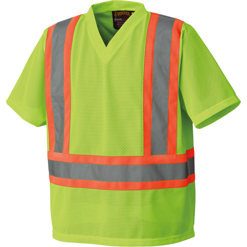 5993P T-shirt de s&eacute;curit&eacute; en maille, Polyester, Petit, Jaune lime haute visibilit&eacute; Sécurité Médic