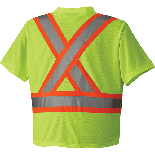 6989 Chandail pour la circulation en micromaille, T-petit, Jaune lime haute visibilit&eacute; Sécurité Médic