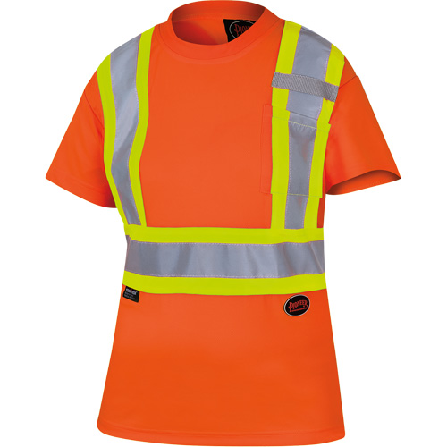 6948 T-shirt de s&eacute;curit&eacute; en il-de-perdrix pour femme, Polyester, T-petit, Orange haute visibilit&eacute; Sécurité Médic