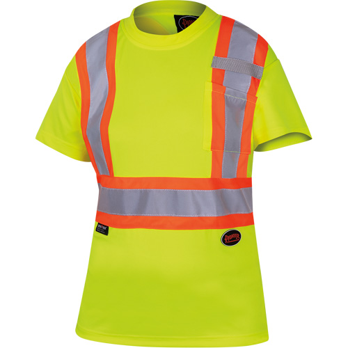 6949 T-shirt de s&eacute;curit&eacute; en il-de-perdrix pour femme, Polyester, T-petit, Jaune lime haute visibilit&eacute; Sécurité Médic