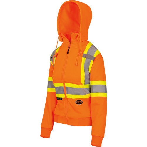6924W Chandail &agrave; capuchon en molleton avec fermeture &agrave; glissi&egrave;re, Polyester, T-petit, Orange haute visibilit&eacute; Sécurité Médic