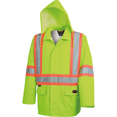 5628 Manteau de s&eacute;curit&eacute; imperm&eacute;able The Rock, Polyester/Polyur&eacute;thane, Jaune lime haute visibilit&eacute;, Petit Sécurité Médic