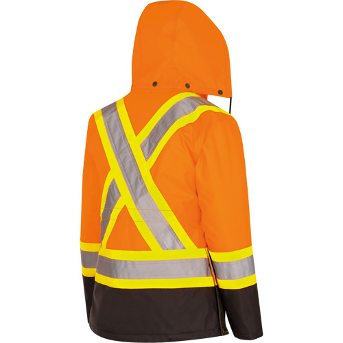 5020BBW Manteau 7 en 1 imperm&eacute;able pour femmes avec capuchon, Polyester/Polyur&eacute;thane, Orange haute visibilit&eacute;, T-petit Sécurité Médic