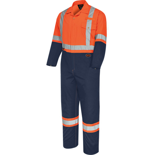 5514BB Combinaison de s&eacute;curit&eacute; 2 tons avec fermeture &agrave; glissi&egrave;re, 36, Orange haute visibilit&eacute;/Bleu marin Sécurité Médic