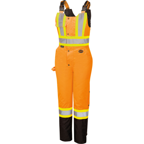 5040BBW Women's High-Visibility Waterproof Safety Overalls, Polyester, X-Small, Black/High Visibility Orange Sécurité Médic