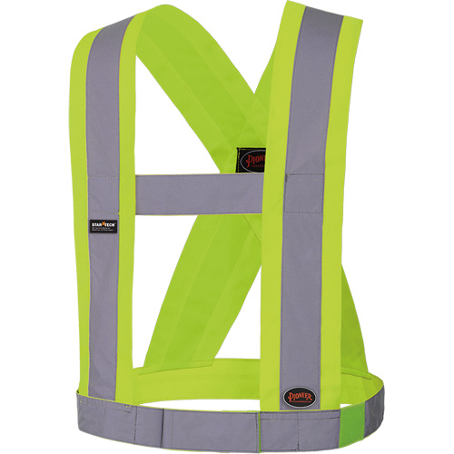 5493 Bretelles ajustables de s&eacute;curit&eacute; haute visibilit&eacute; de 4" de largeur, R&eacute;pond ou surpasse la norme CSA Z96 classe 2 - niveau 2, Jaune lime haute visibilit&eacute;, Couleur r&eacute;fl&eacute;chissante Argent, Taille uniq Sécurité Médic