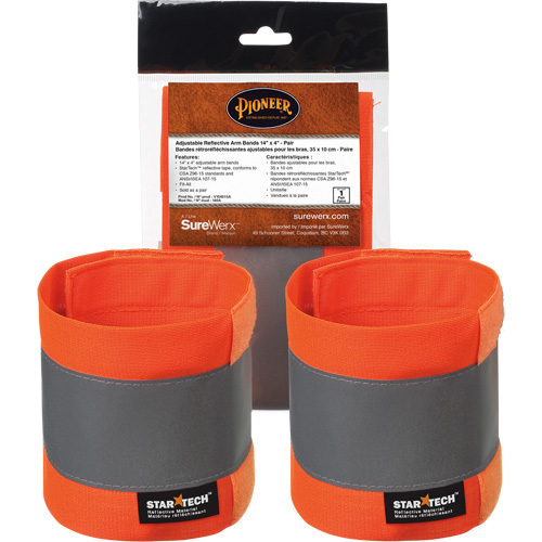 140A High-Visibility Orange Adjustable 14" X 4" Reflective Armband Sécurité Médic
