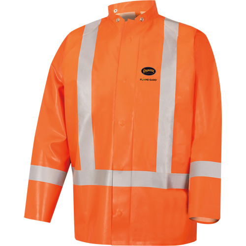 5990J Manteau de s&eacute;curit&eacute; imperm&eacute;able tr&egrave;s robuste ignifuge et r&eacute;sistant aux arcs &eacute;lectriques, Petit, Orange haute visibilit&eacute;, 11 cal/cm² Sécurité Médic
