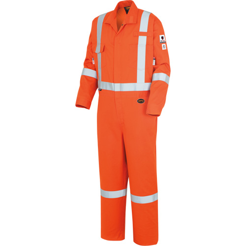 7708AT "The Rock" FR-Tech&reg; High Visibility FR/Arc Rated Coveralls, Size 40 (Tall), High Visibility Orange, 10 cal/cm² Sécurité Médic
