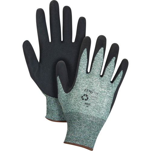 Eco-Friendly Crinkle Grip Coated Gloves, 8, Foam Latex Coating, 15 Gauge, Nylon/RPET Shell Sécurité Médic