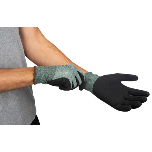 Eco-Friendly Crinkle Grip Coated Gloves, 8, Foam Latex Coating, 15 Gauge, Nylon/RPET Shell Sécurité Médic