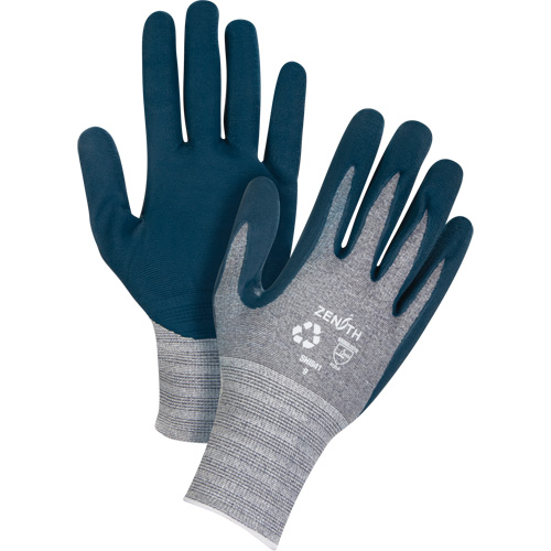 Gants &eacute;cologiques enduits et l&eacute;gers, 10, R&ecirc;vetement Mousse de nitrile, Calibre 15, Enveloppe en Polyester/rPET Sécurité Médic