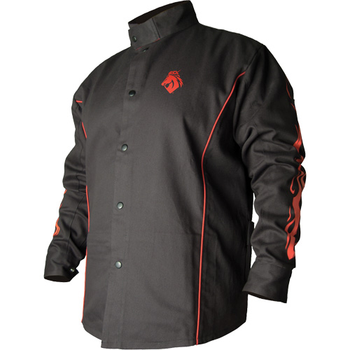 Veste de soudage BSX ignifuge profil&eacute;, Coton, Petit, Noir Sécurité Médic