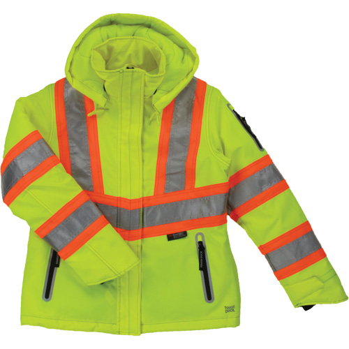 Womens Insulated Flex Safety Jacket, Polyester, High Visibility Lime-Yellow, Medium Sécurité Médic