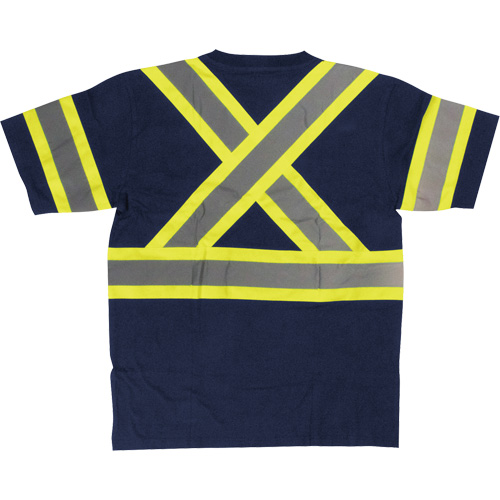 Short Sleeve Safety T-Shirt, Cotton, X-Small, Navy Blue Sécurité Médic