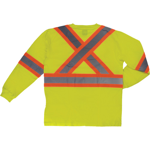 T-shirt de s&eacute;curit&eacute; &agrave; manches longues, Coton, T-petit, Jaune lime haute visibilit&eacute; Sécurité Médic
