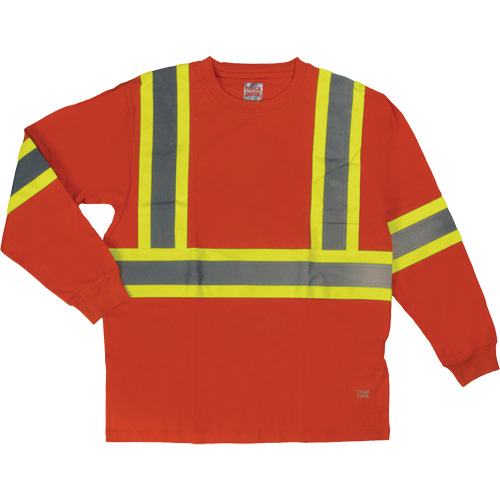 T-shirt de s&eacute;curit&eacute; &agrave; manches longues, Coton, T-petit, Orange haute visibilit&eacute; Sécurité Médic