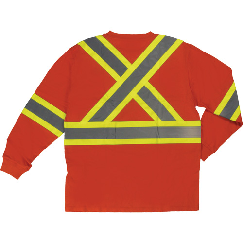 T-shirt de s&eacute;curit&eacute; &agrave; manches longues, Coton, T-petit, Orange haute visibilit&eacute; Sécurité Médic