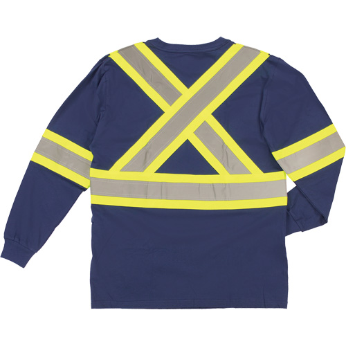 T-shirt de s&eacute;curit&eacute; &agrave; manches longues, Coton, T-petit, Bleu marin Sécurité Médic