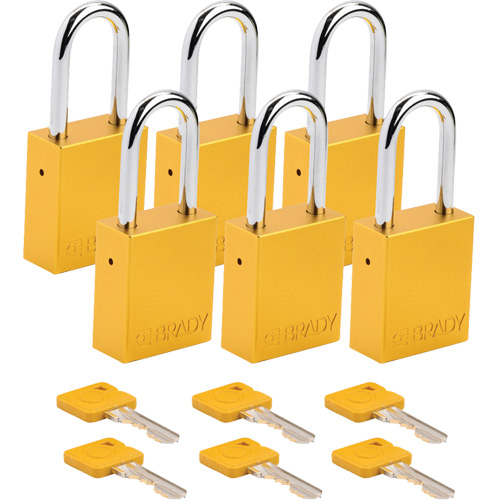Cadenas de s&eacute;curit&eacute;, Cadenas de s&eacute;curit&eacute;, Cl&eacute;s identiques, Aluminium, Largeur de 1-1/2" Sécurité Médic