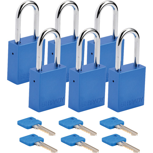 Cadenas de s&eacute;curit&eacute;, Cadenas de s&eacute;curit&eacute;, Cl&eacute;s diff&eacute;rentes, Aluminium, Largeur de 1-1/2" Sécurité Médic