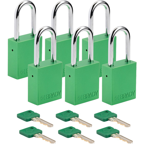Cadenas de s&eacute;curit&eacute;, Cadenas de s&eacute;curit&eacute;, Cl&eacute;s diff&eacute;rentes, Aluminium, Largeur de 1-1/2" Sécurité Médic