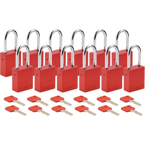 Lockout Padlock, Safety Padlock, Keyed Alike, Aluminum, 1-1/2" Width Sécurité Médic
