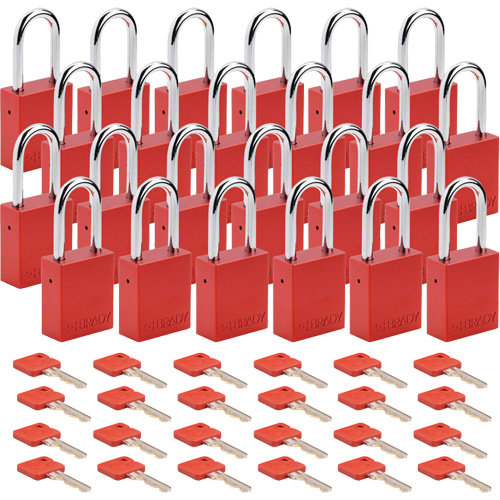 Cadenas de s&eacute;curit&eacute;, Cadenas de s&eacute;curit&eacute;, Cl&eacute;s diff&eacute;rentes, Aluminium, Largeur de 1-1/2" Sécurité Médic